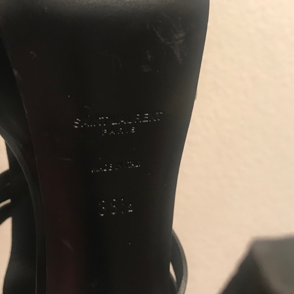 YSL Tribute Cage Sandal Black Leather 38 1/2 - Picture 7 of 7